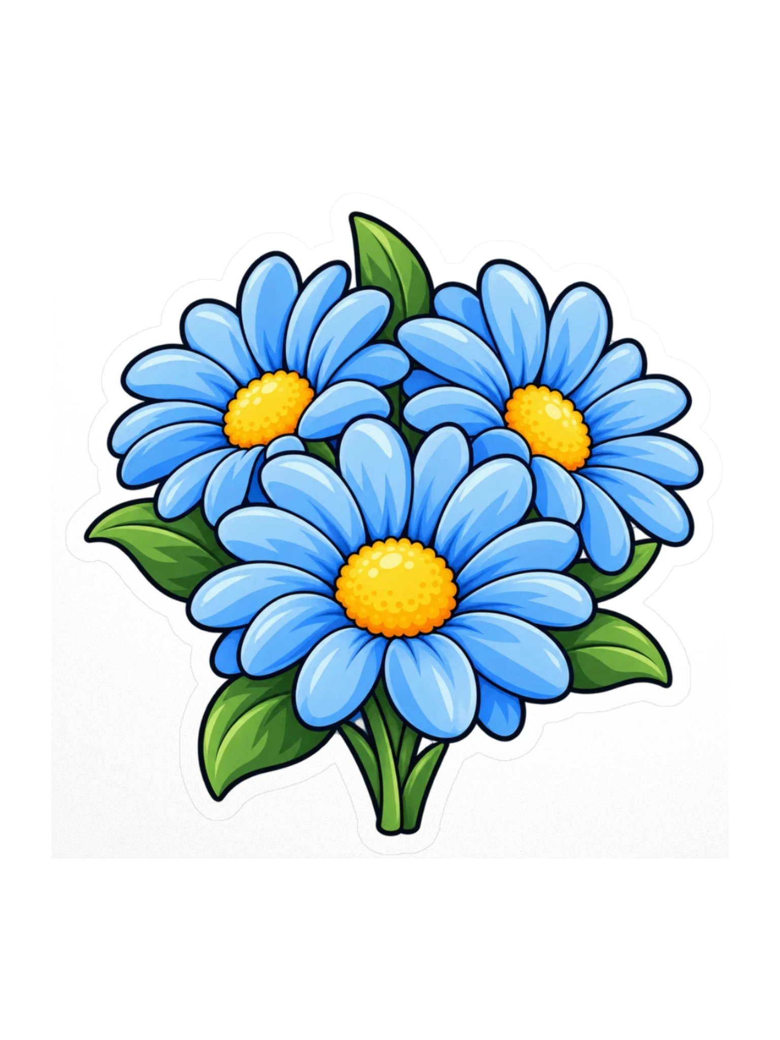 Blue Daisy Water Bottle Sticker | Cute Floral Vinyl Decal product image (1)