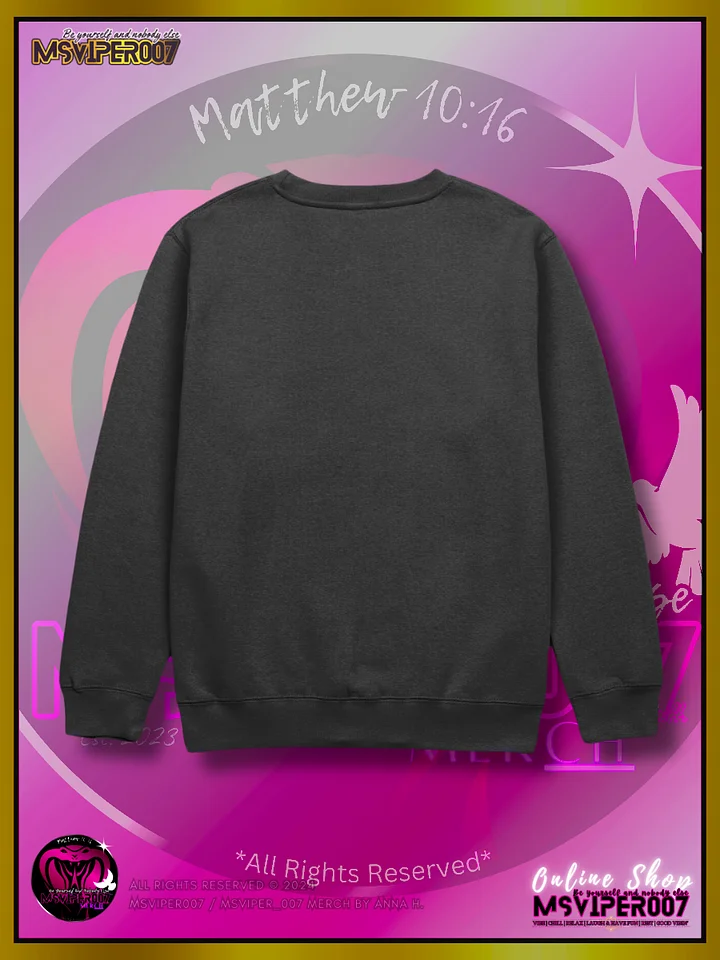 Sweatshirt - "MsViper_007™ Brand Classic" [pink/blk emblem] - Streetwear/Cozy Sweatshirt By Anna H. product image (2)