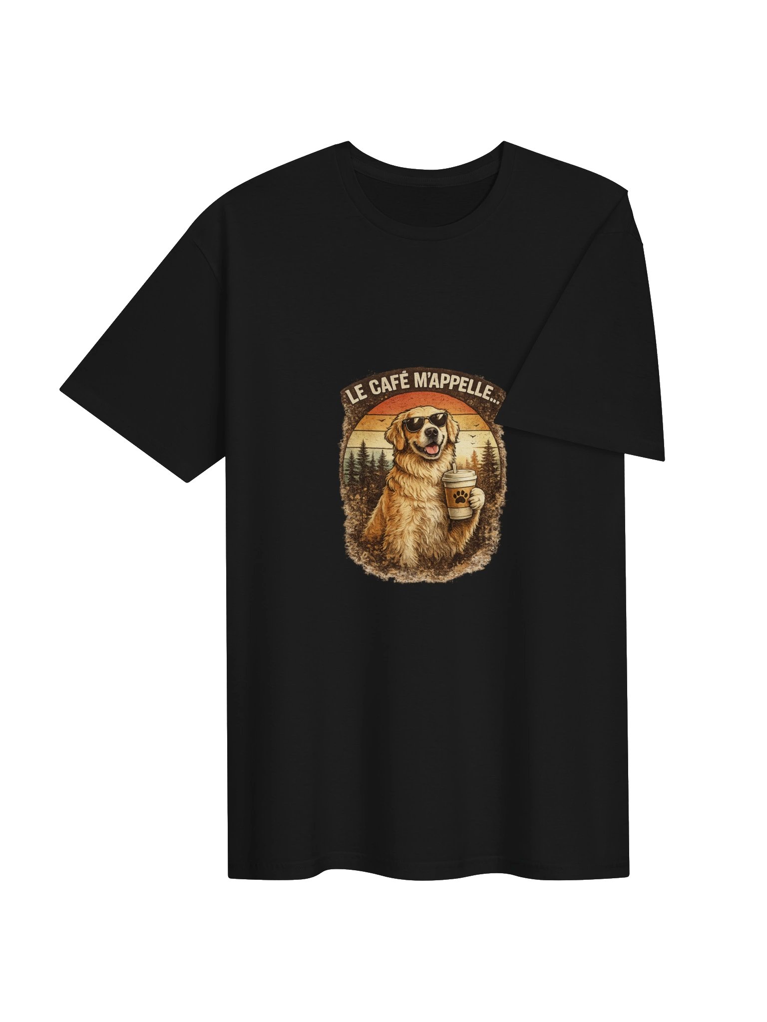 Le Café M’Appelle Retro Dog Coffee Tee product image (4)