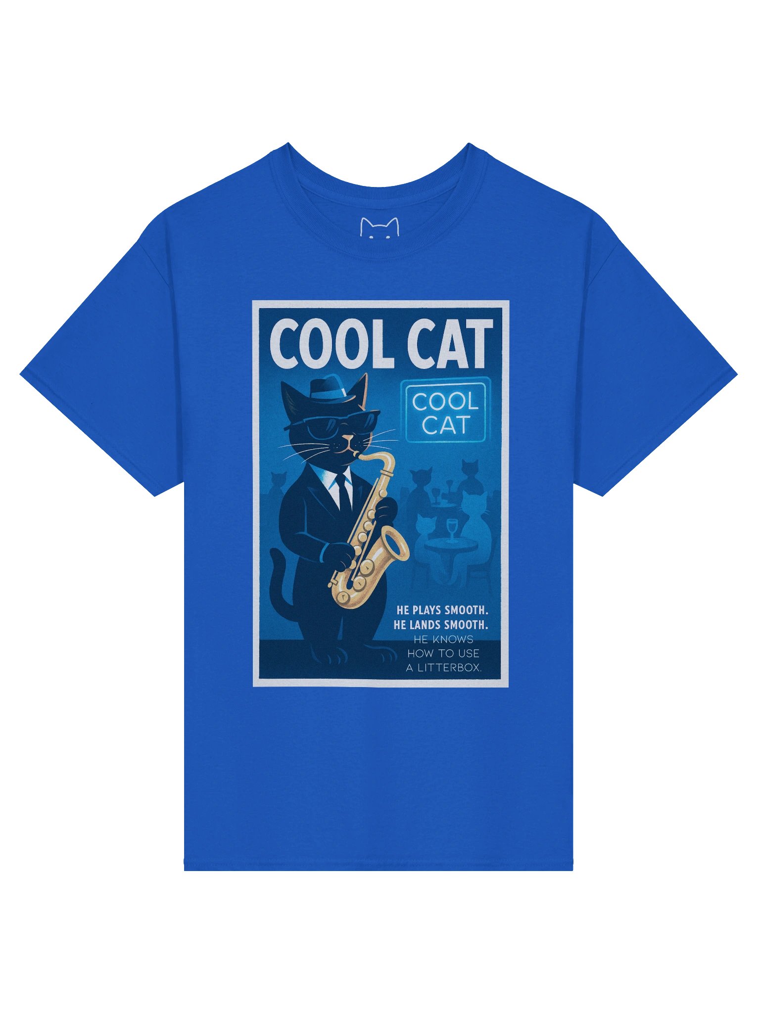 Cool Cat Jazz Saxophone He Knows How to Use a Litterbox Boxy Fit Unisex T-Shirt product image (49)