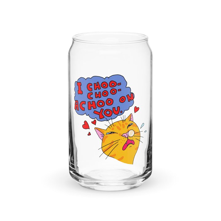 Achoo on You Orange Cat Can-Shaped Glass product image (1)
