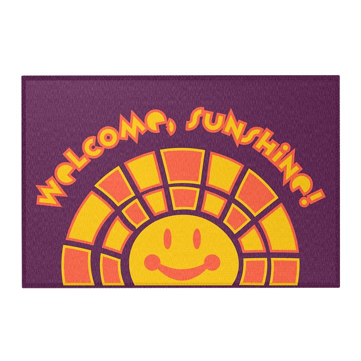 Welcome, Sunshine_Smiling Sun Area Rug_Grape product image (1)