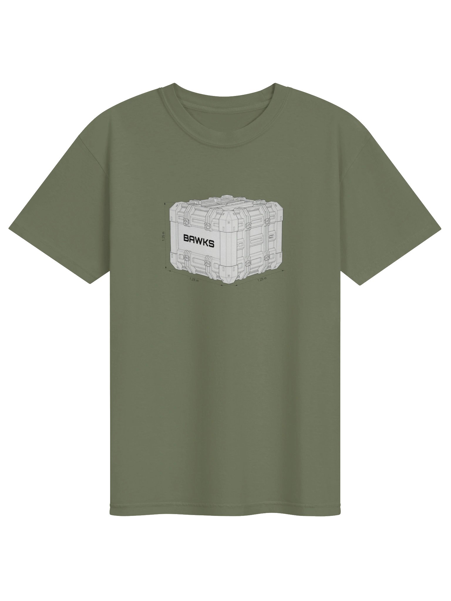 BAWKS – 1.25 m Cargo Box Schematic Tee product image (1)