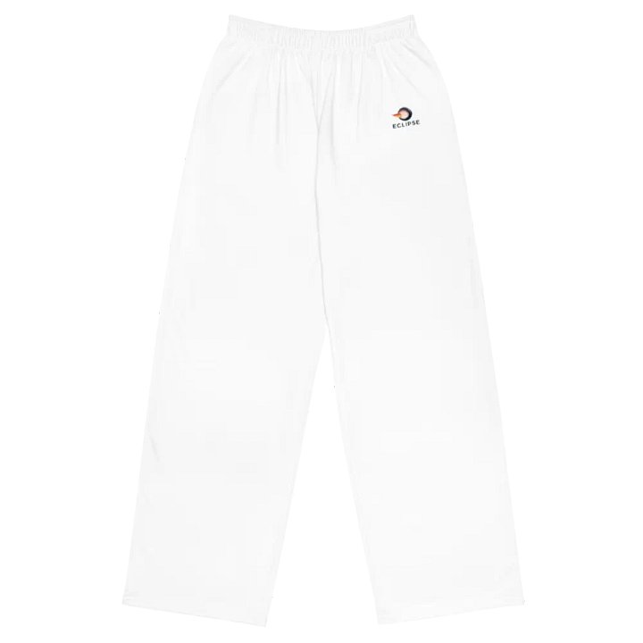 Eclipse Unisex Wide-Leg Pants - White with Exclusive Logo Design product image (1)