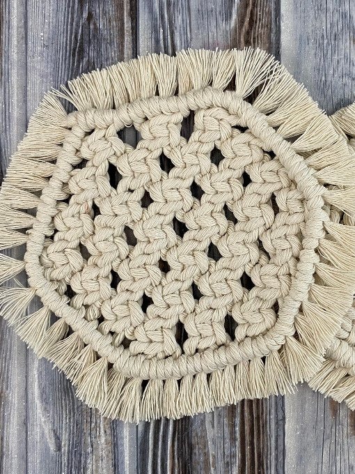 Hexagon Macrame Coasters | Mug Rug (Digital PDF Pattern) product image (3)