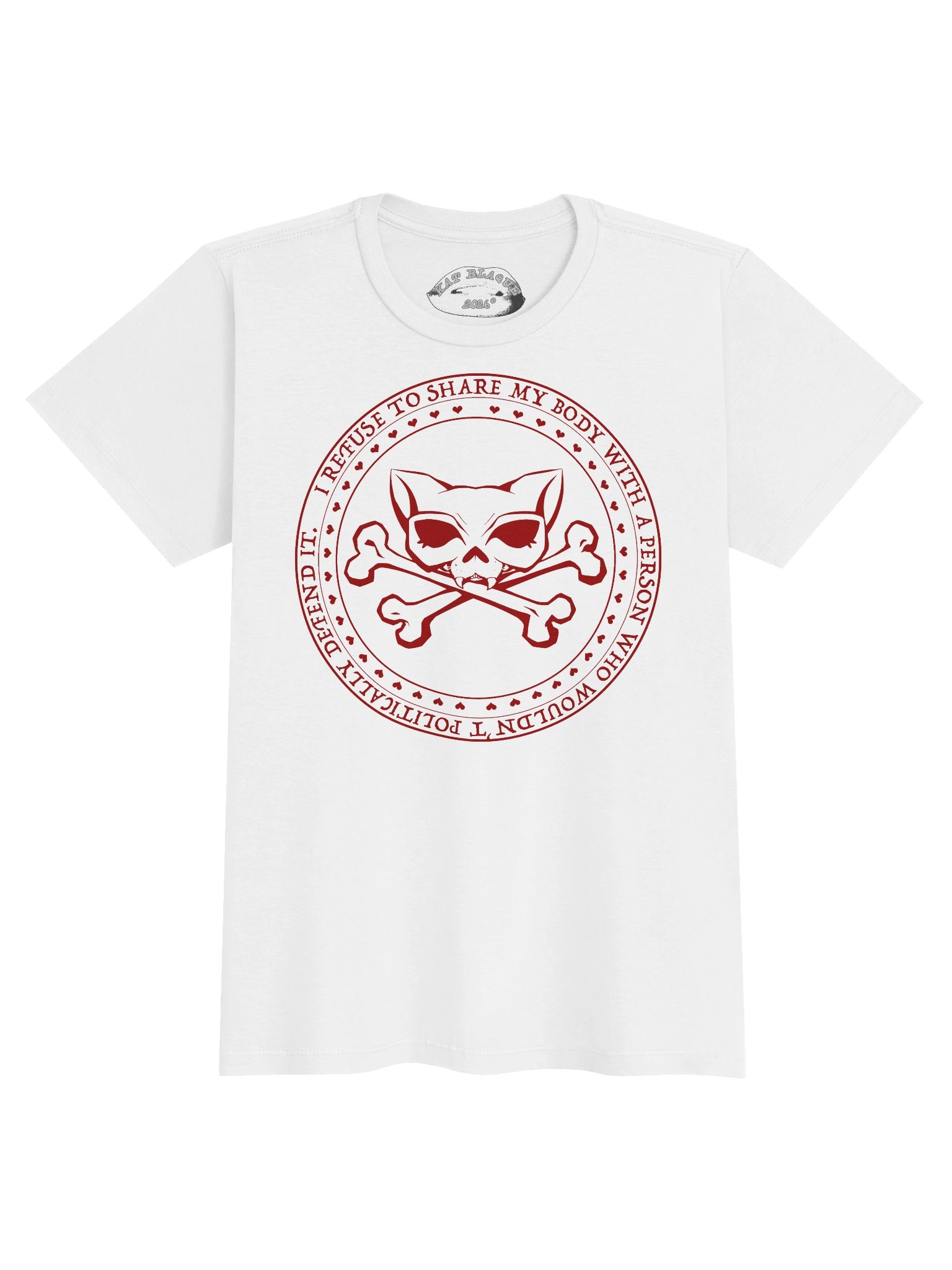 I Refuse Red Ink Kat Skull Tee product image (1)