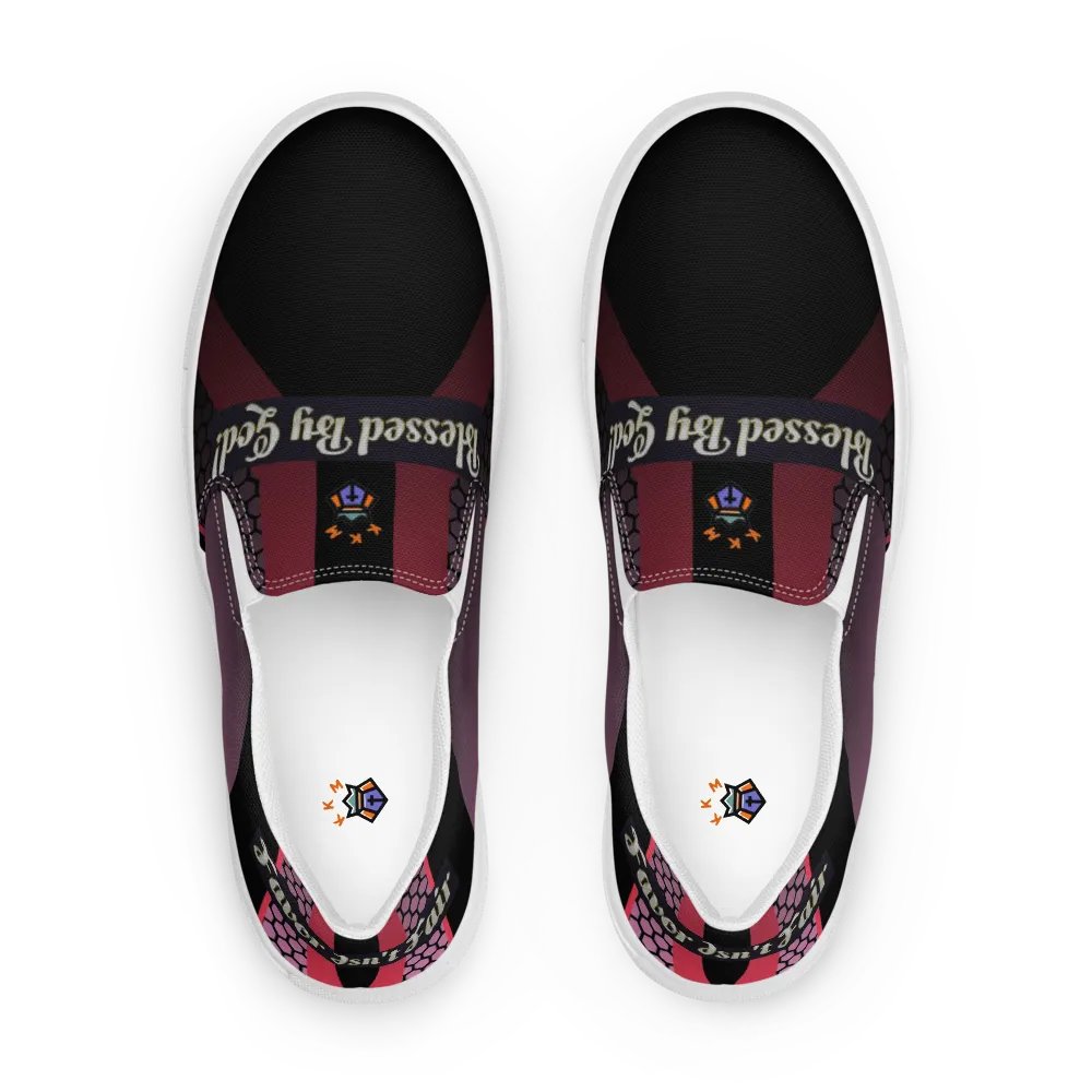 BBG Diamond Cross Black and Purple Men's Slip Ons product image (8)