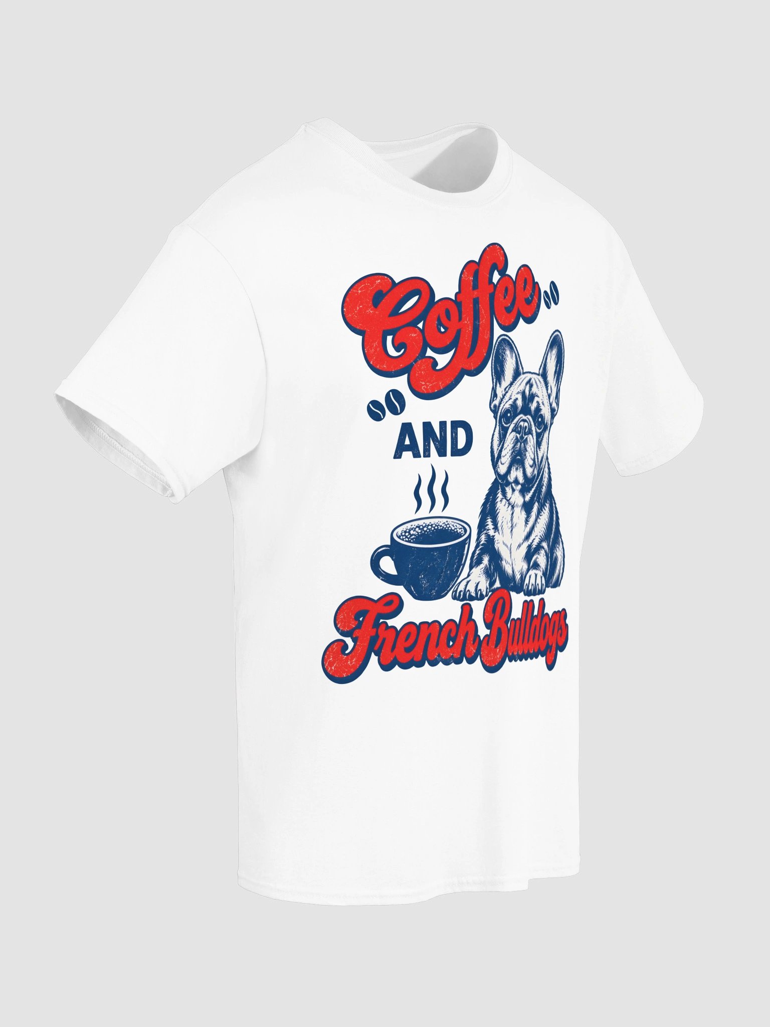 Retro Coffee and French Bulldogs Shirt - Vintage Frenchie Dog & Coffee Lover T-Shirt product image (5)