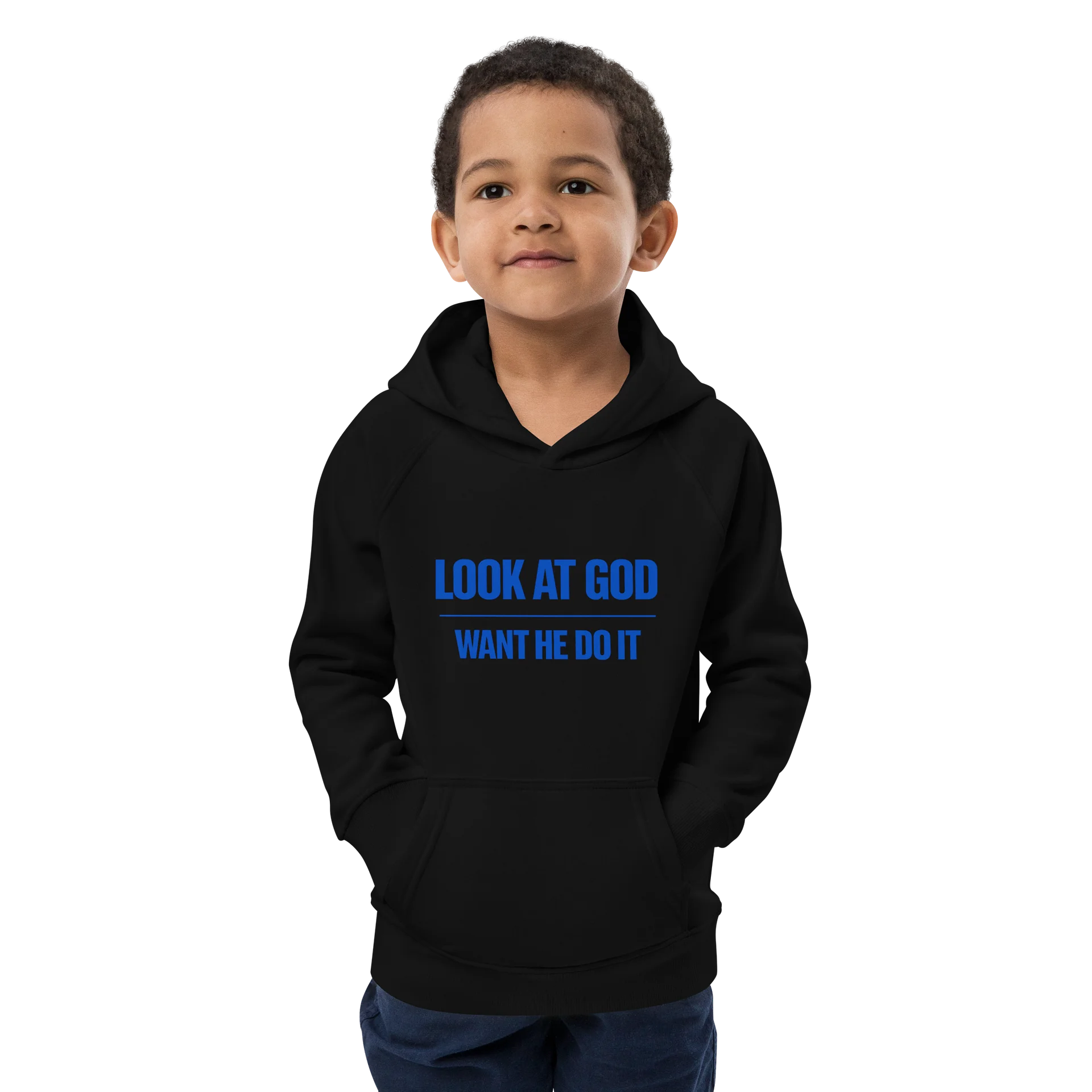 Look At God Want He Do It Kids Hoodie – Royal Blue product image (4)