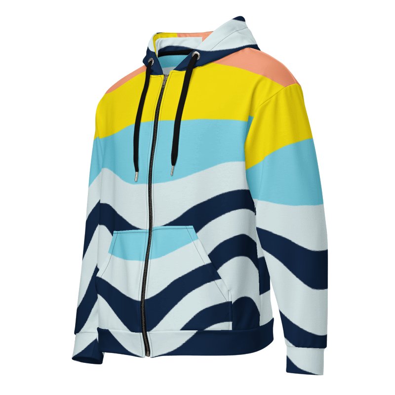 Abstract Wave Horizon Zip Hoodie product image (4)