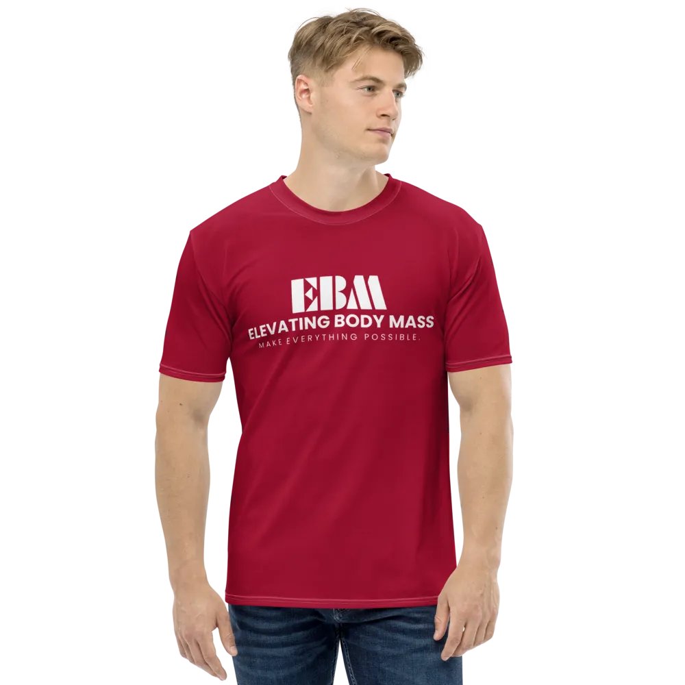 EBM Red Crew Neck T-Shirt (White Logo) product image (1)