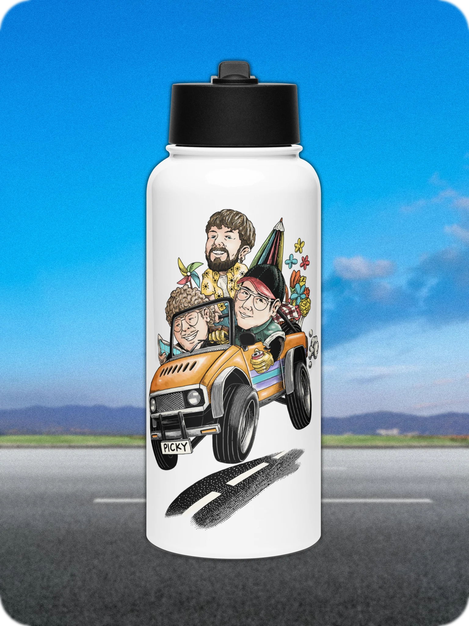 Summer Drive Stainless Steel Water Bottle product image (1)