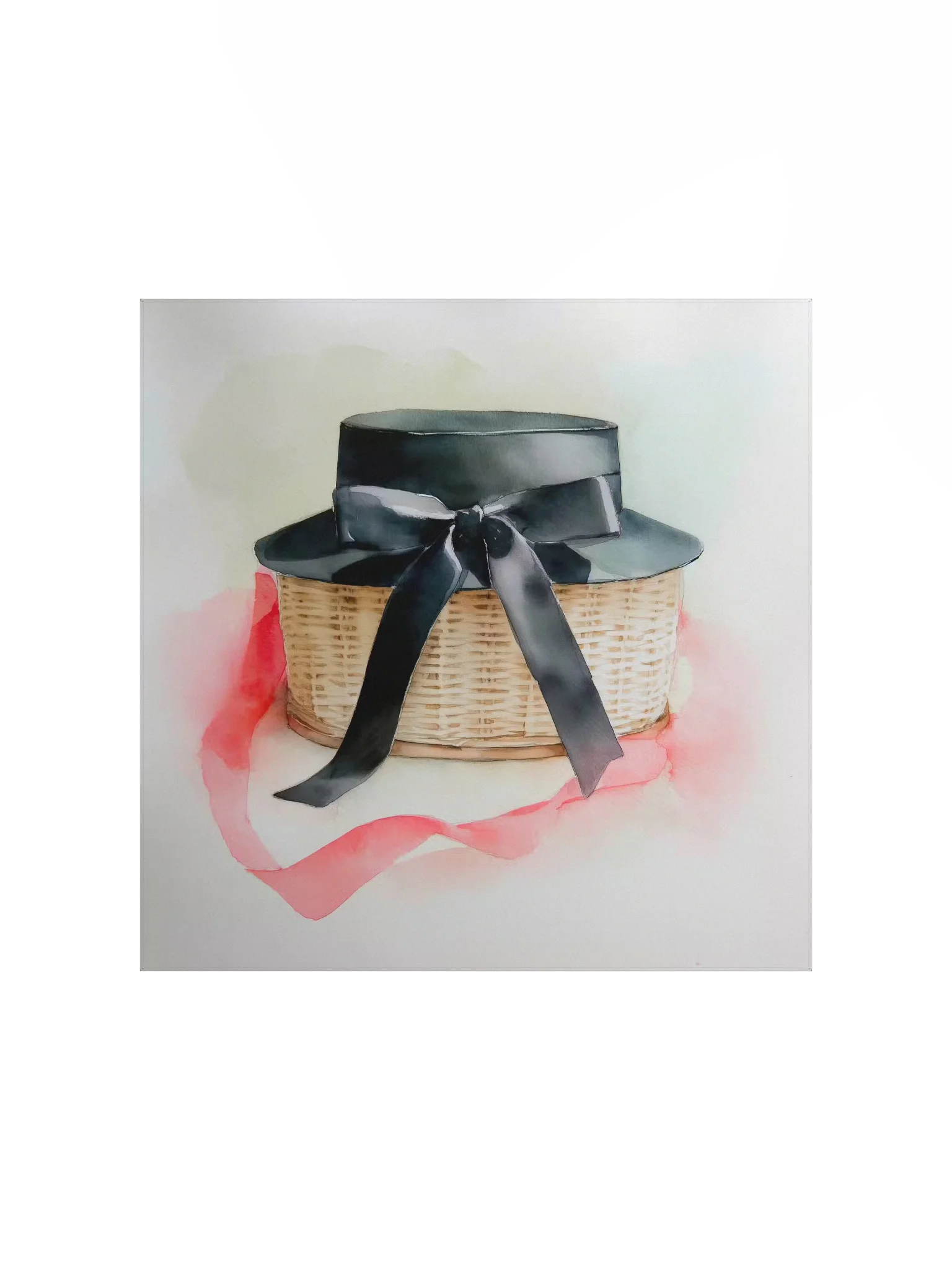 Coquette: Chic Basket Black Bow Hat product image (1)