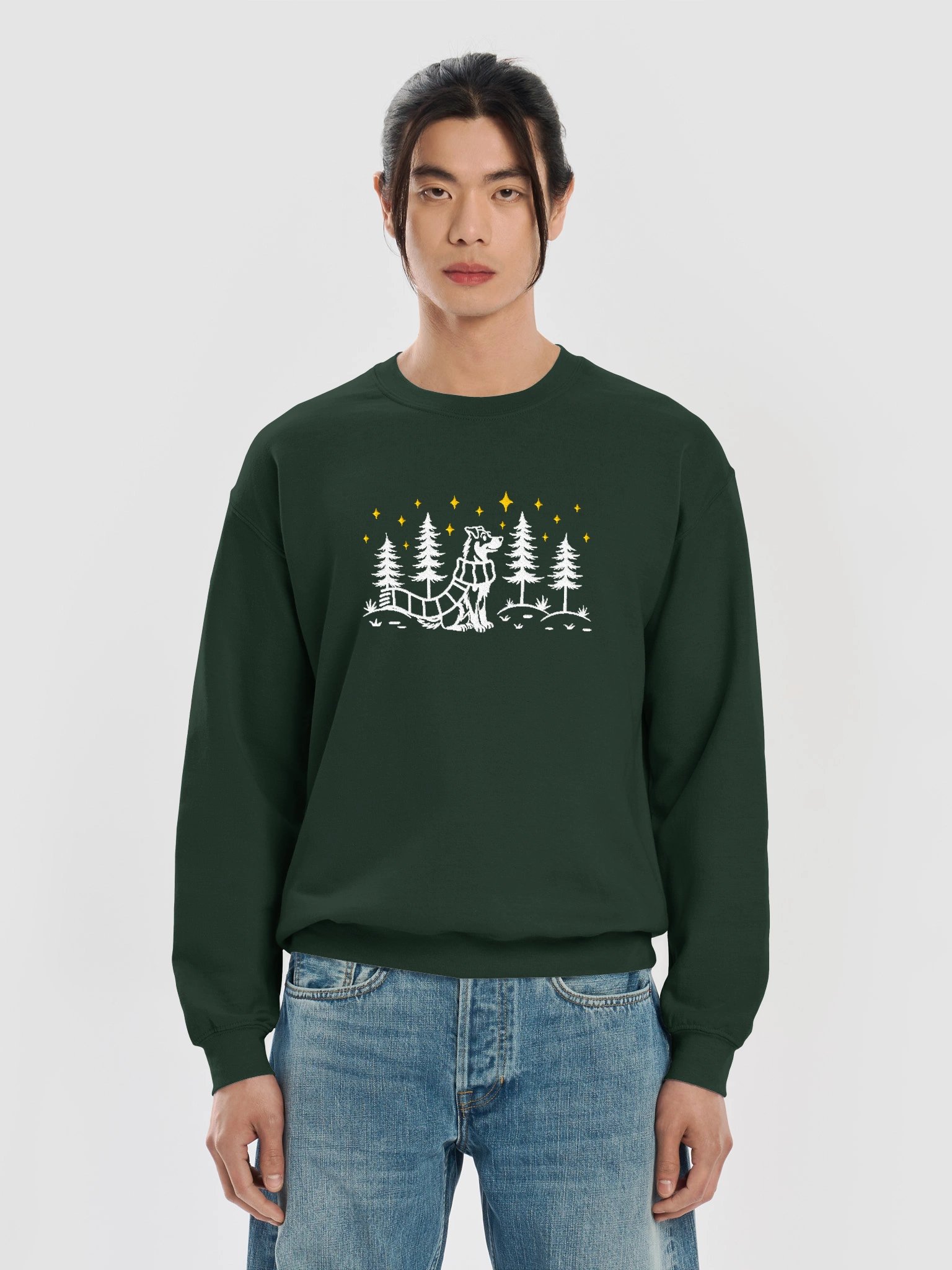 Beauceron Winter/Christmas Line Art Design Embroidered Sweatshirt product image (21)