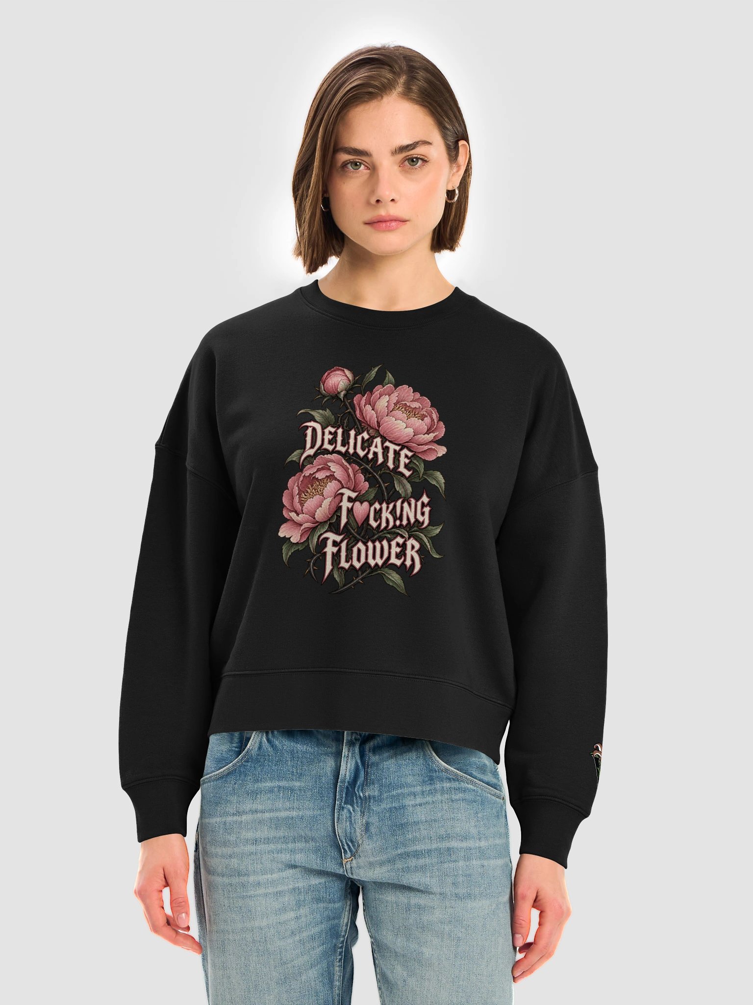 Delicate Fuck!ng Flower Organic Crew Sweatshirt product image (7)