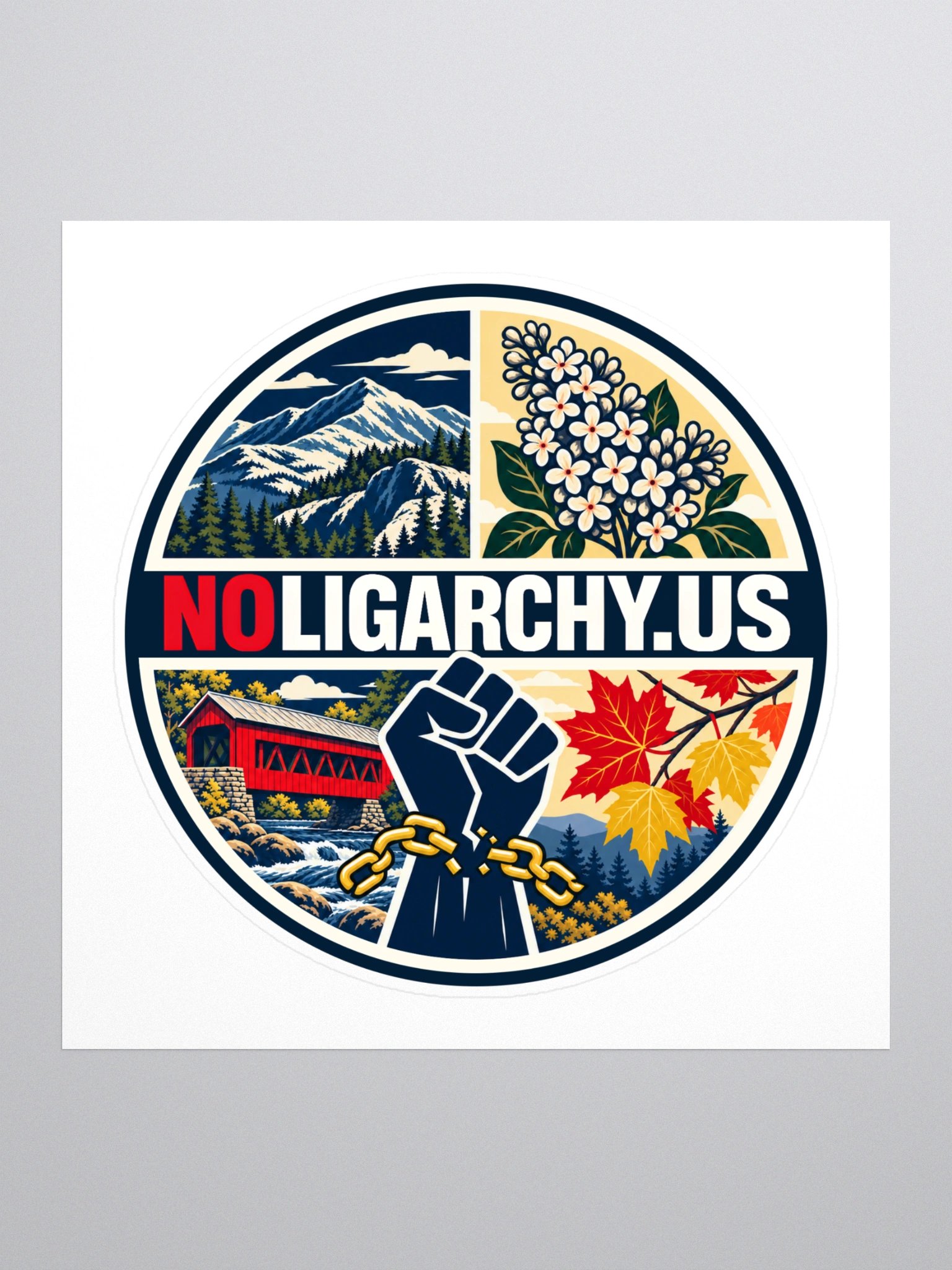New Hampshire NOLIGARCHY.US sticker product image (1)