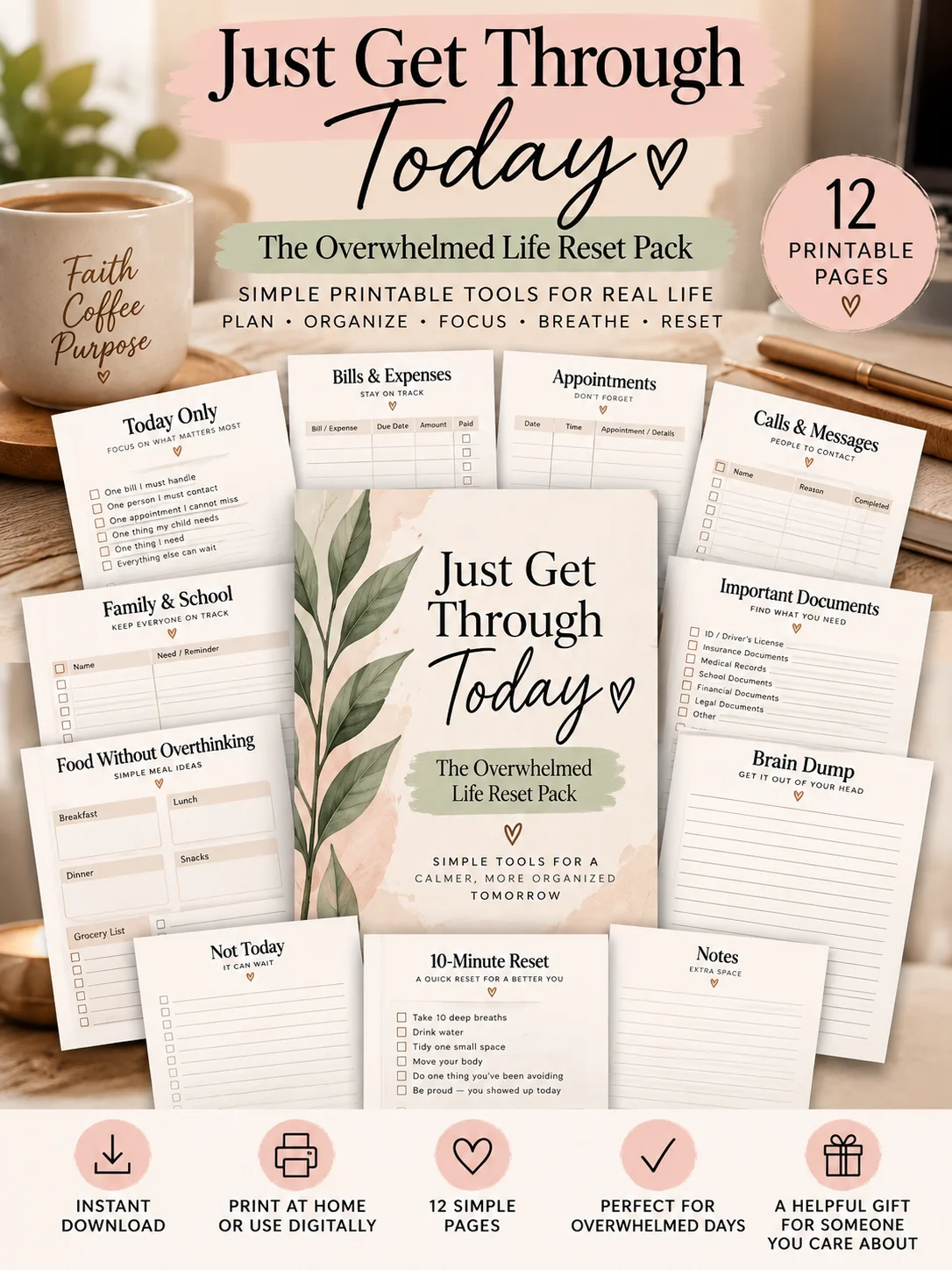 Just Get Through Today — The Overwhelmed Life Reset Pack product image (1)