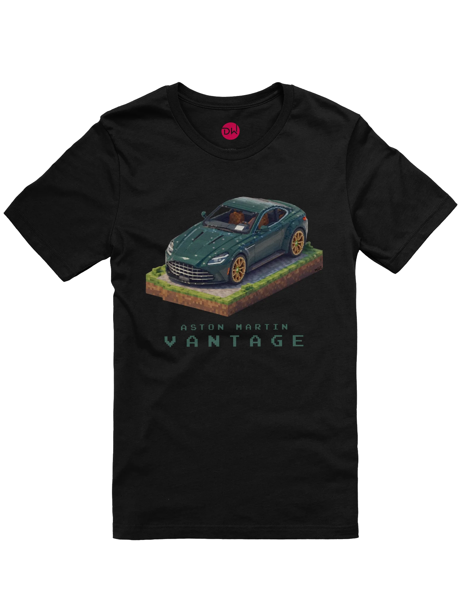 Green Aston Martin Vantage Shirt (Pixel, Retro, Minecraft) product image (2)