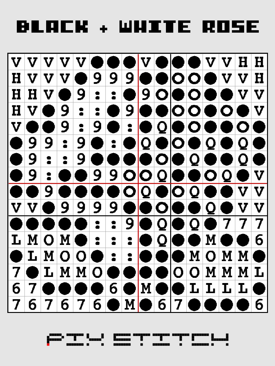 Black and White Rose Pixel Art product image (3)