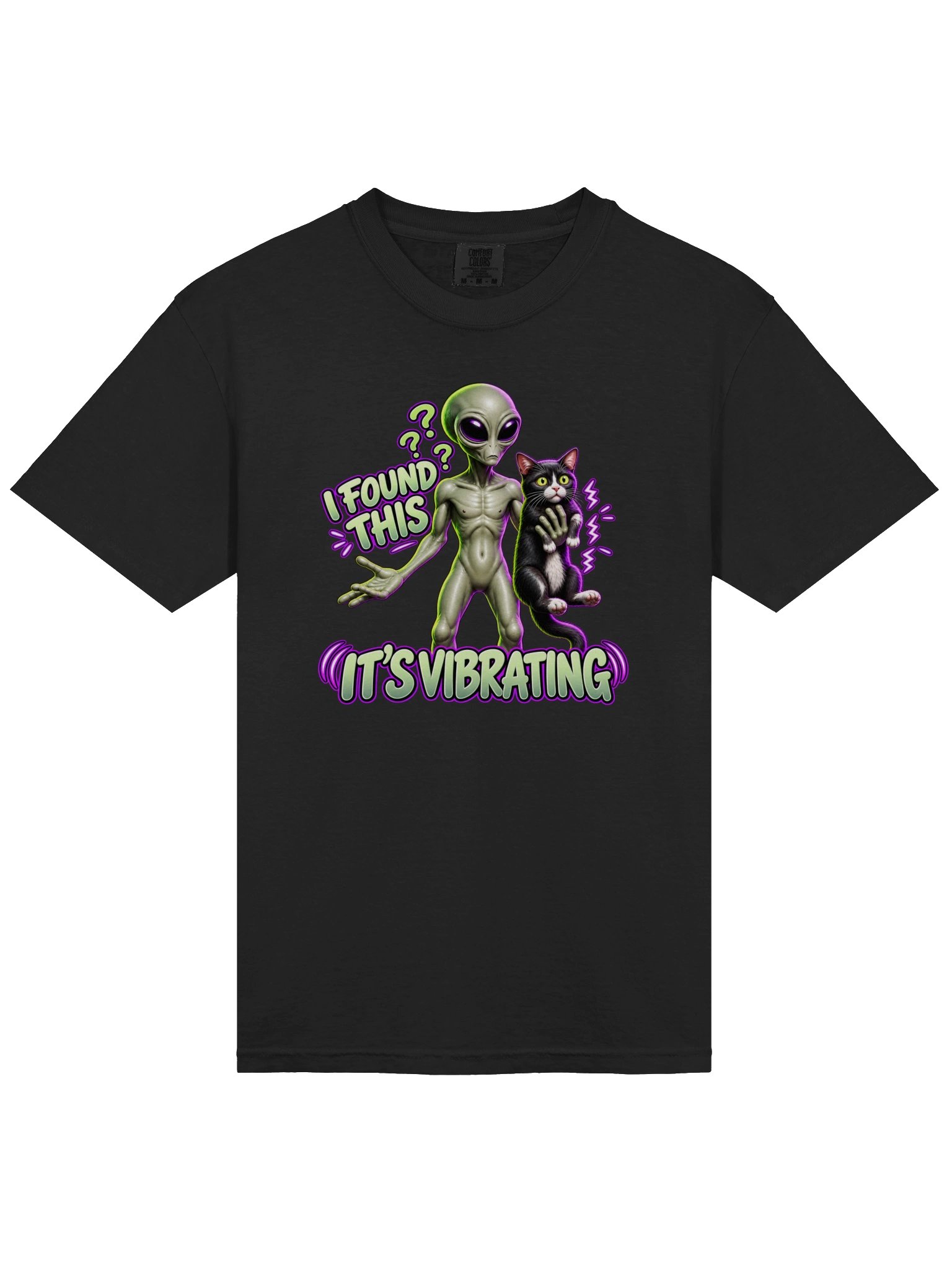 Alien Found a Cat... It's Vibrating! | Comfort Colors Funny T-Shirt product image (11)