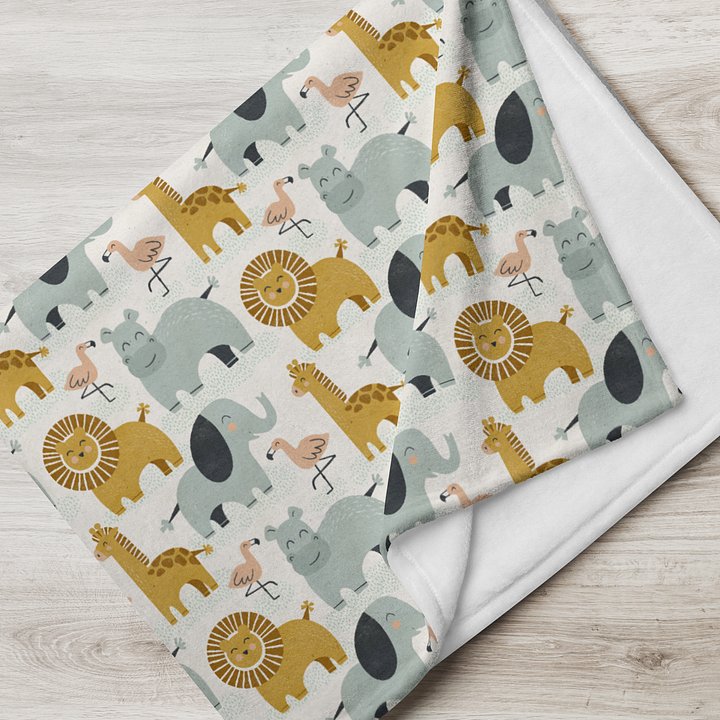 Retro Jungle Animals Fleece Blanket product image (7)
