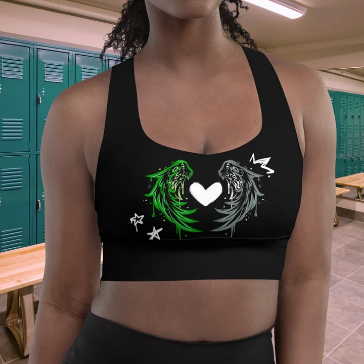 RISE Collection: Subtle Aromantic Pride Phoenix Mild Compression Sports Bra product image (1)