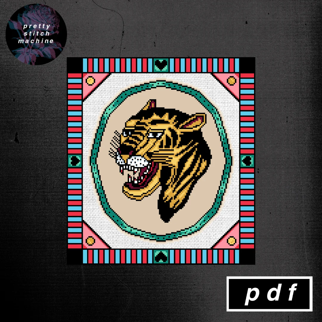 Bert Grimm Traditional Tiger with Folk Art Frame Pattern product image (2)