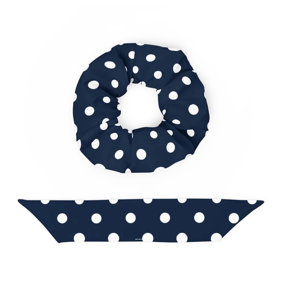 Navy Polka Dot Dream All-Over Print Scrunchie product image (4)