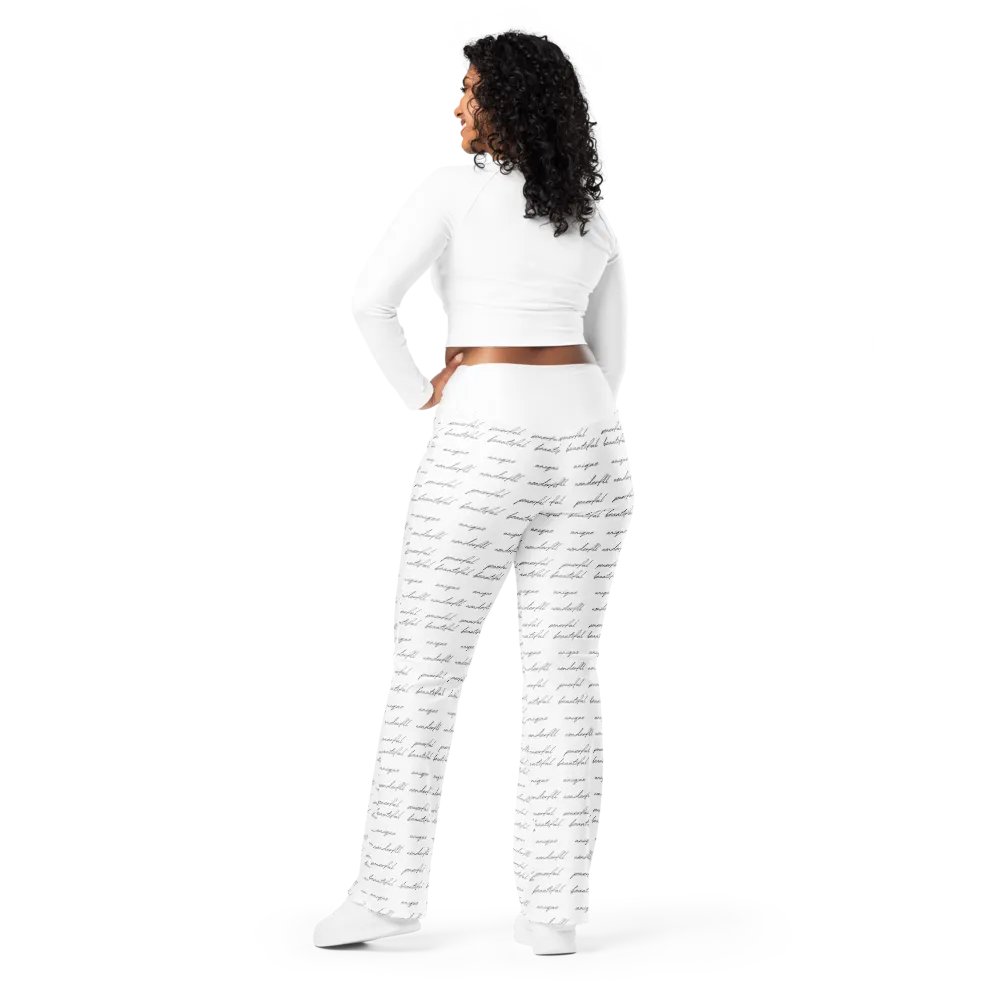 "Beautiful, Unique, Wonderful, Powerful" Affirmation Flare Pants product image (3)