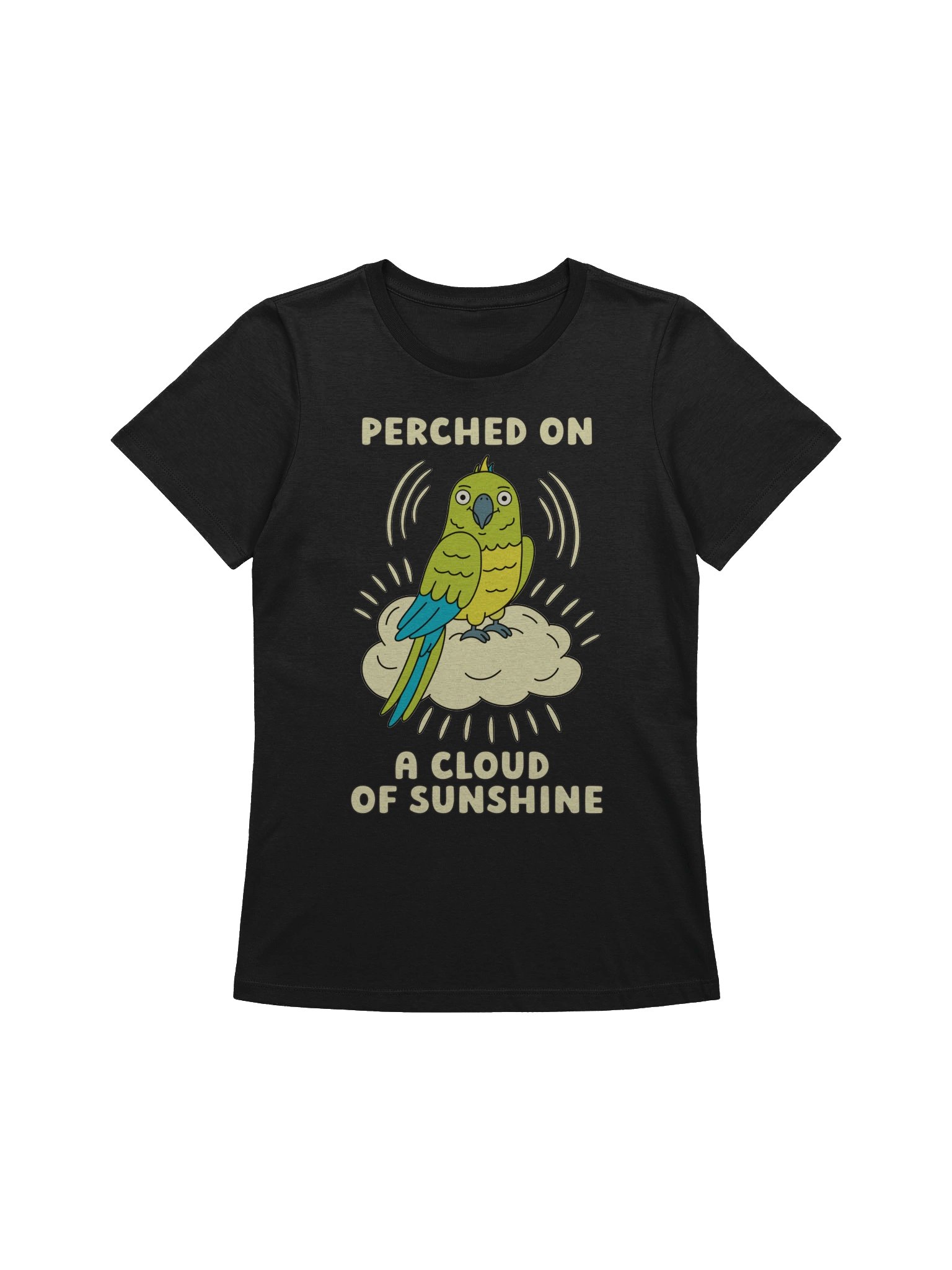 Perched On A Cloud Of Sunshine Cute Silly Funny Parrot Women's Relaxed-fit T-shirt product image (1)