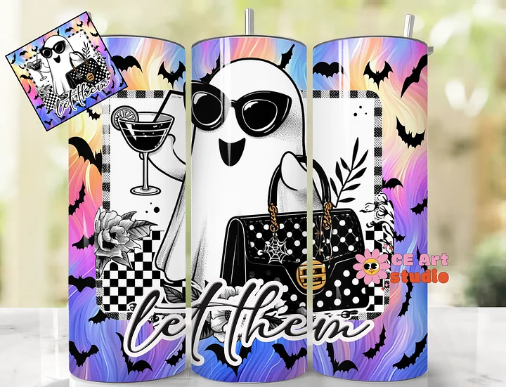 Funny Ghost Tumbler Wrap PNG product image (1)
