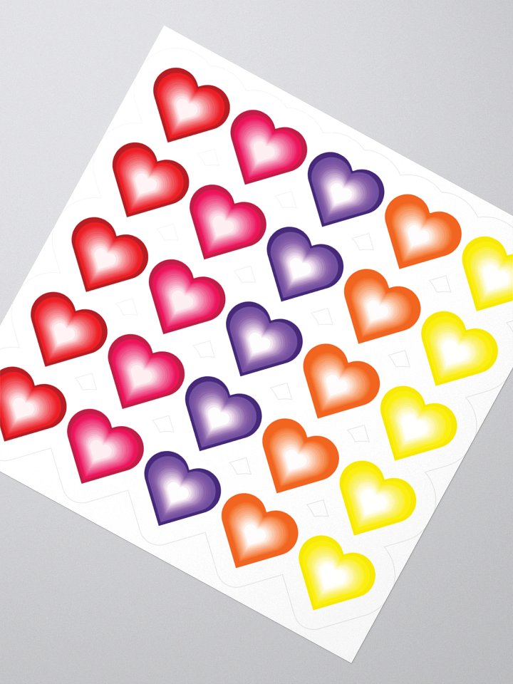 Vibrant Colorful Valentine's Hearts Stickers product image (6)