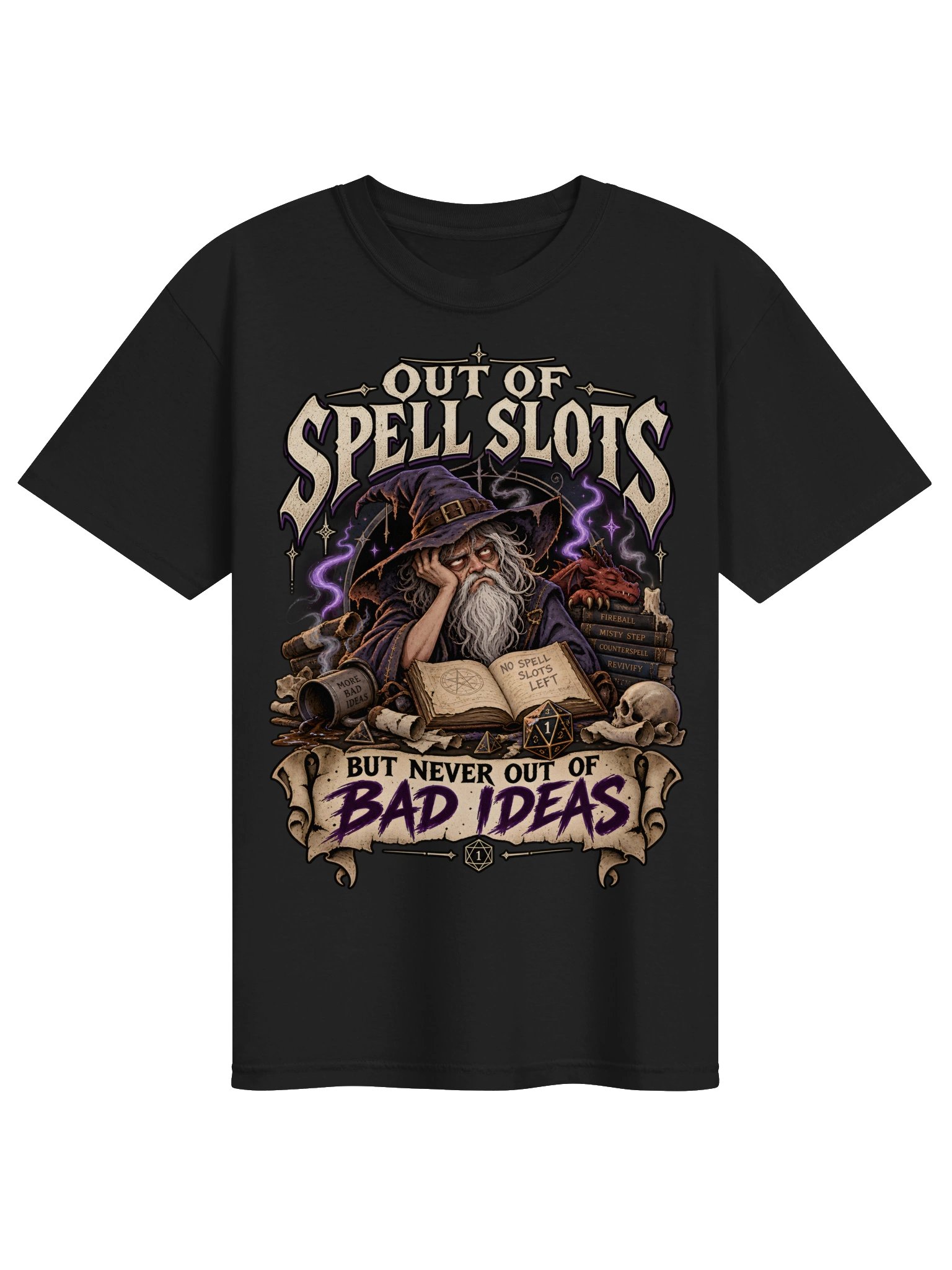 Out of Spell Slots Fantasy Wizard Tee product image (2)