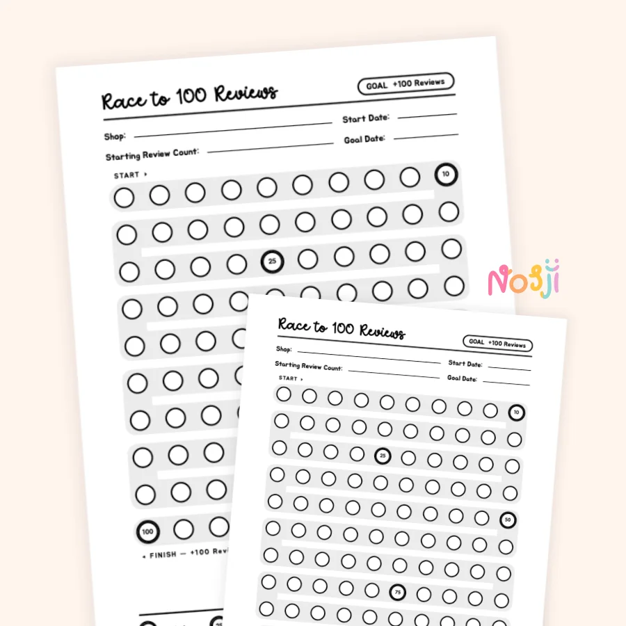 Race to 100 Reviews Printable Review Tracker product image (1)
