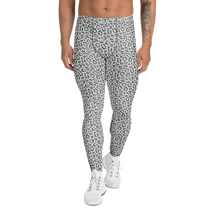 Comfortable Men's Leggings Bold Gray Leopard Print product image (1)