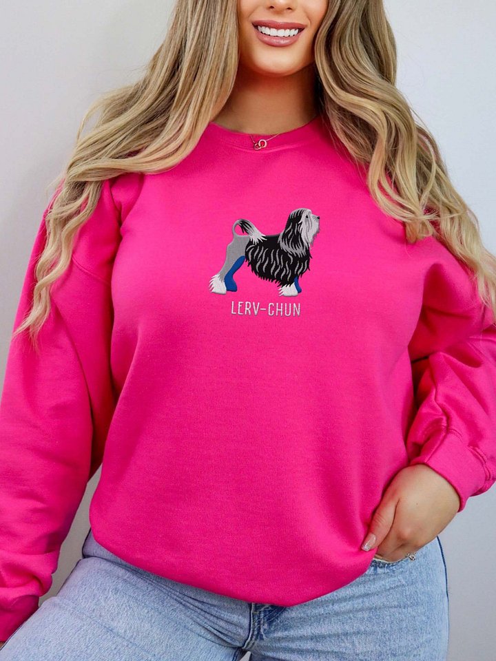 Lerv-Chun Sweatshirt (Embroidered) of a Löwchen(Black & White) product image (2)