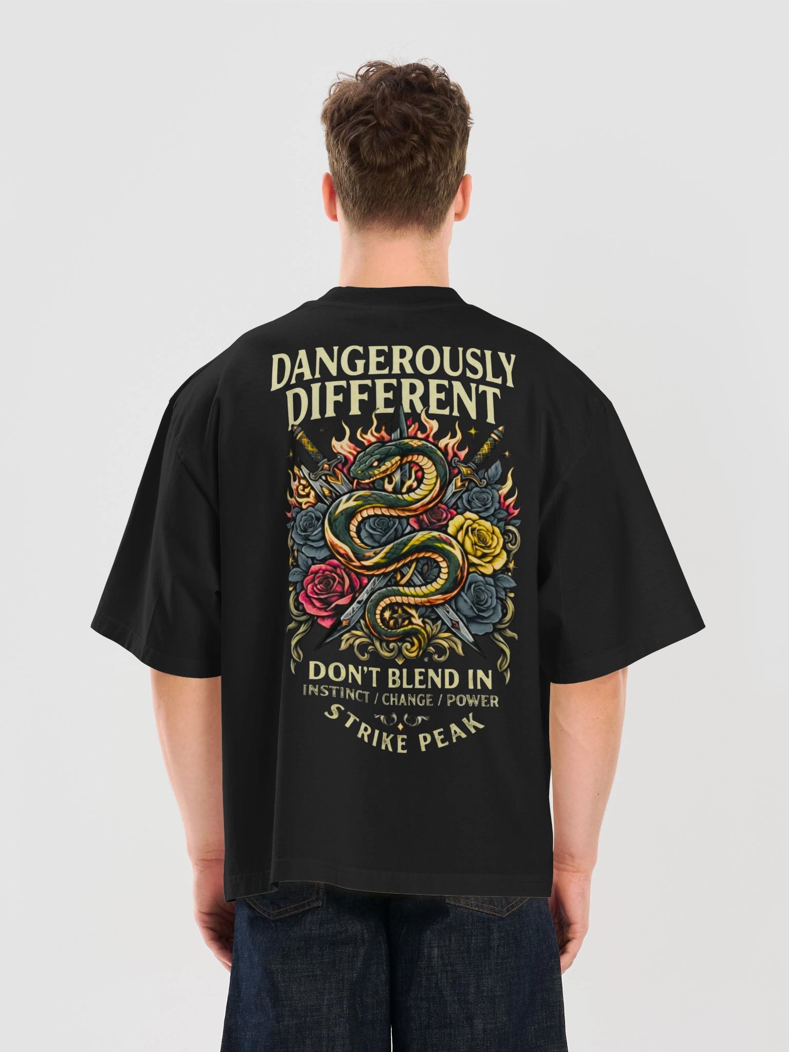 Premium Heavyweight Oversized Graphic Tee - "Dangerously Different" Dual-Sided Statement Streetwear product image (16)