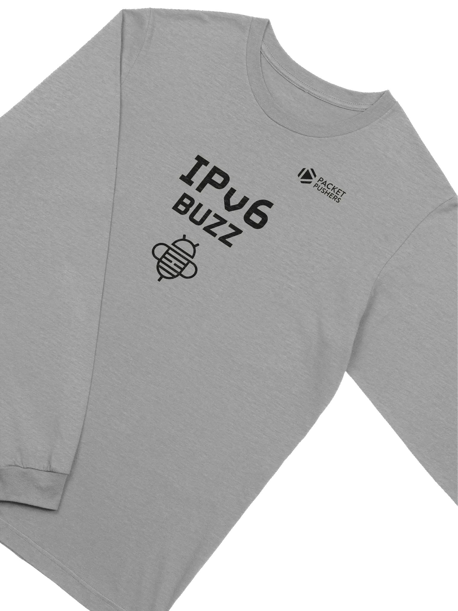 IPv6 BUZZ Podcast Long Sleeve Tee - Black Logo product image (3)