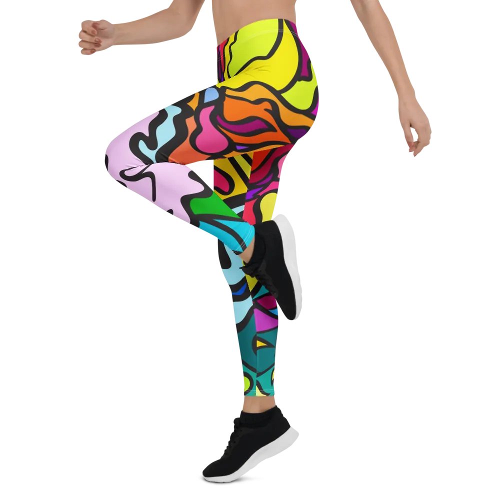 Vibrant Swirl All-Over Leggings - Wave at Sunset product image (4)