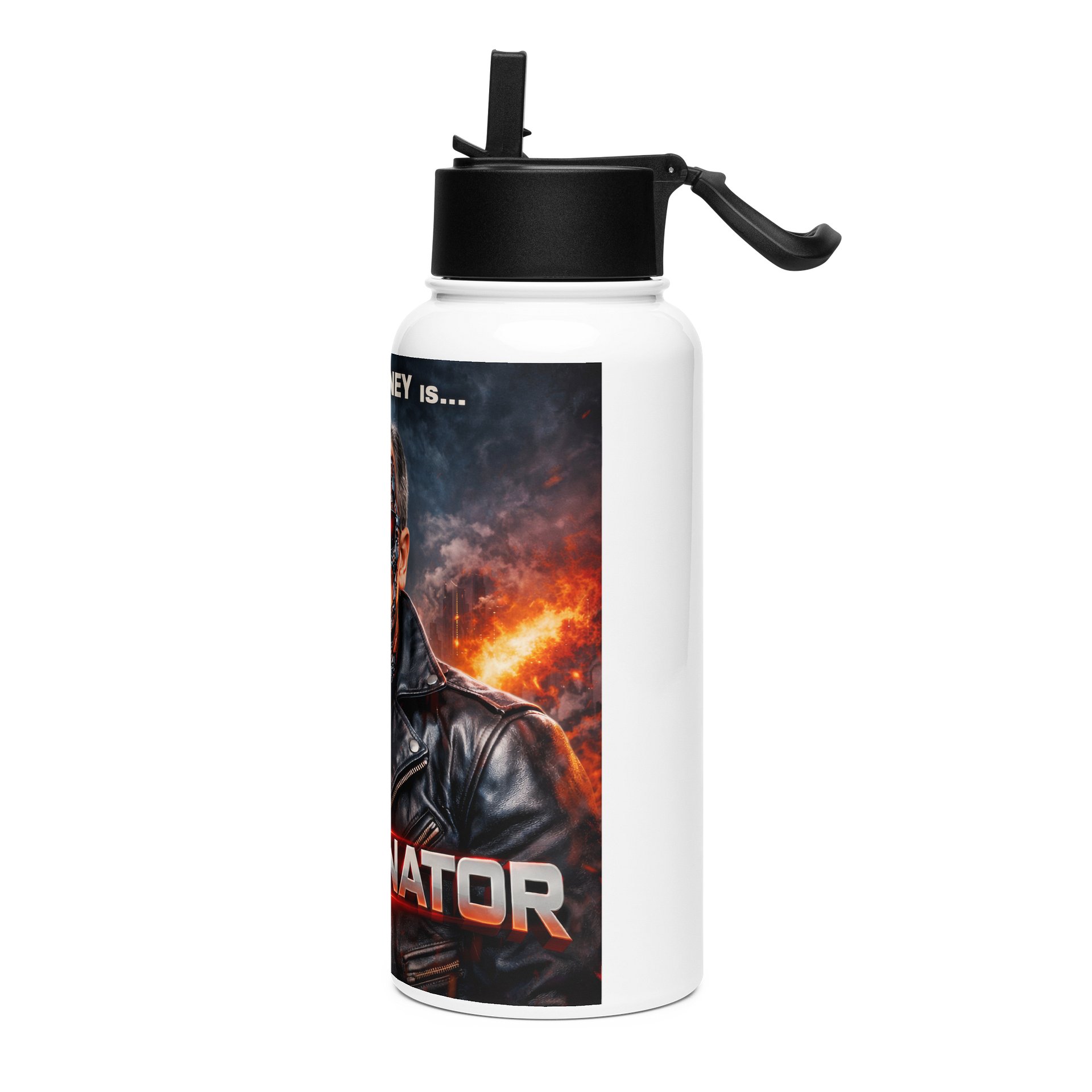 The Trumpinator - Stainless Steel Water Bottle with Foldable Straw product image (3)