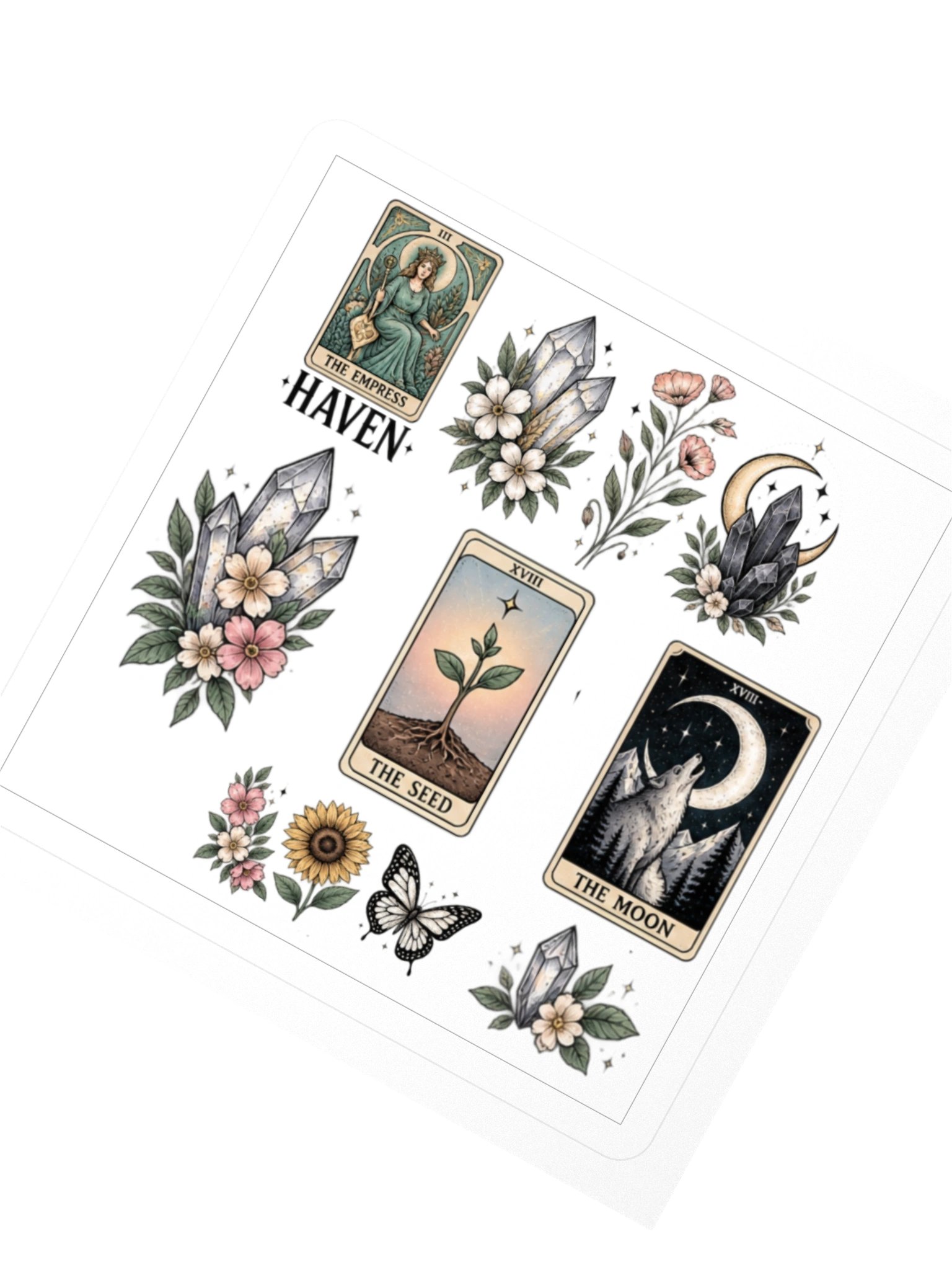 Haven Mystic Garden Sticker Sheet | Tarot, Crystals & Botanicals product image (3)
