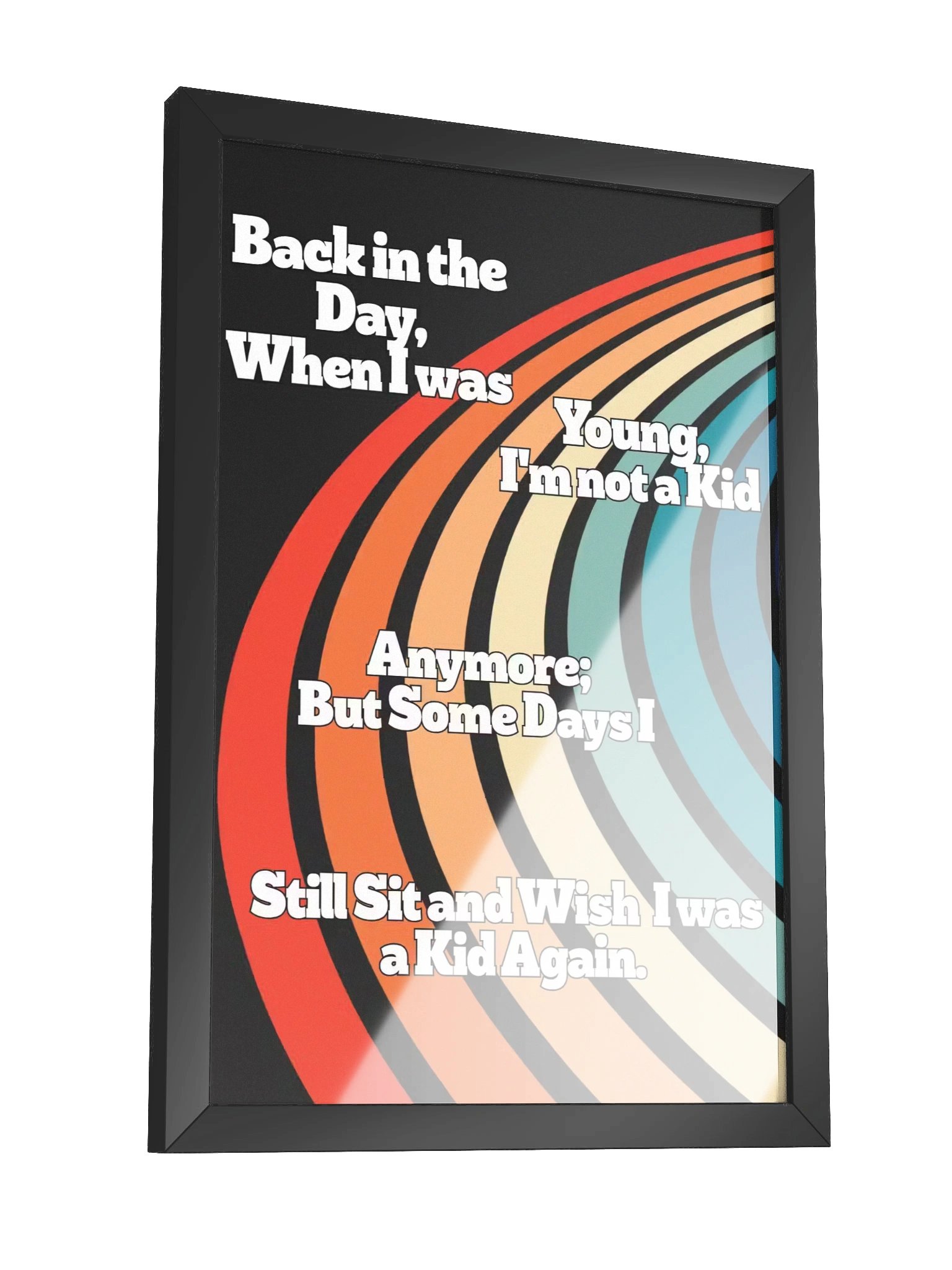 "Back in the Day" Vibrant Matte Poster in Ayous Wood Frame product image (9)