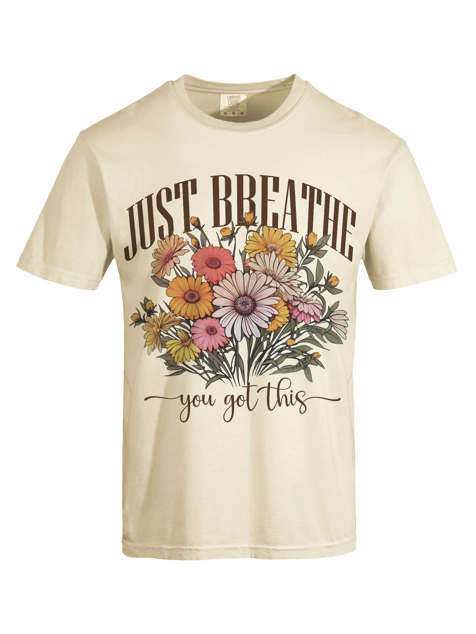 Just Breathe Floral Shirt – You Got This Motivational Graphic Tee product image (8)