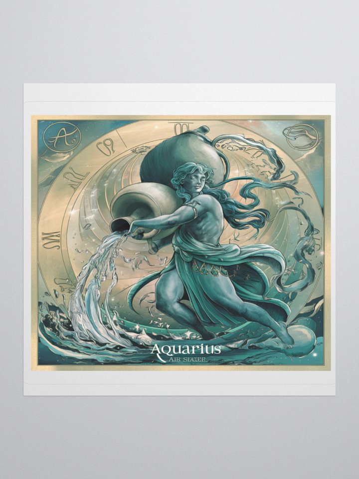 Aquarius Zodiac Vinyl Sticker - Unique Celestial Design product image (1)