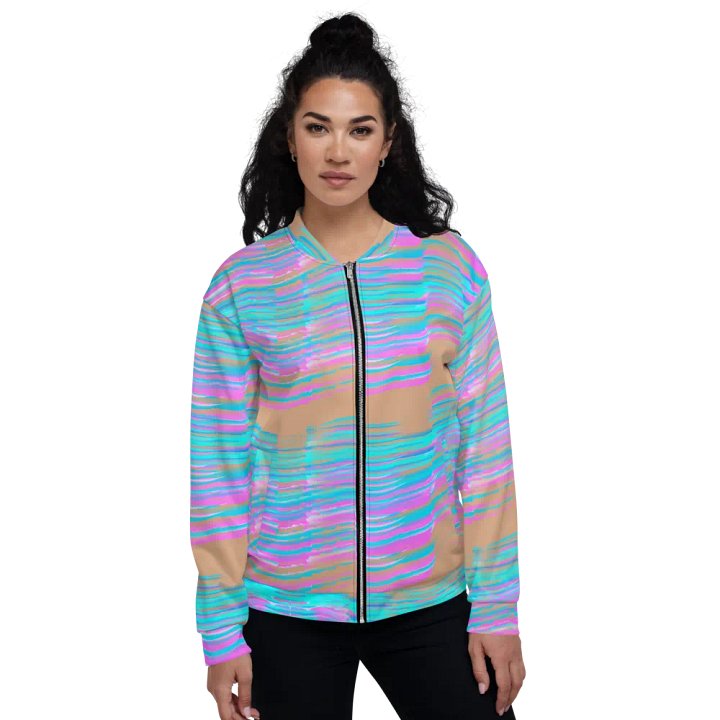 Northern Sky Pink and Blue Bomber Jacket product image (2)