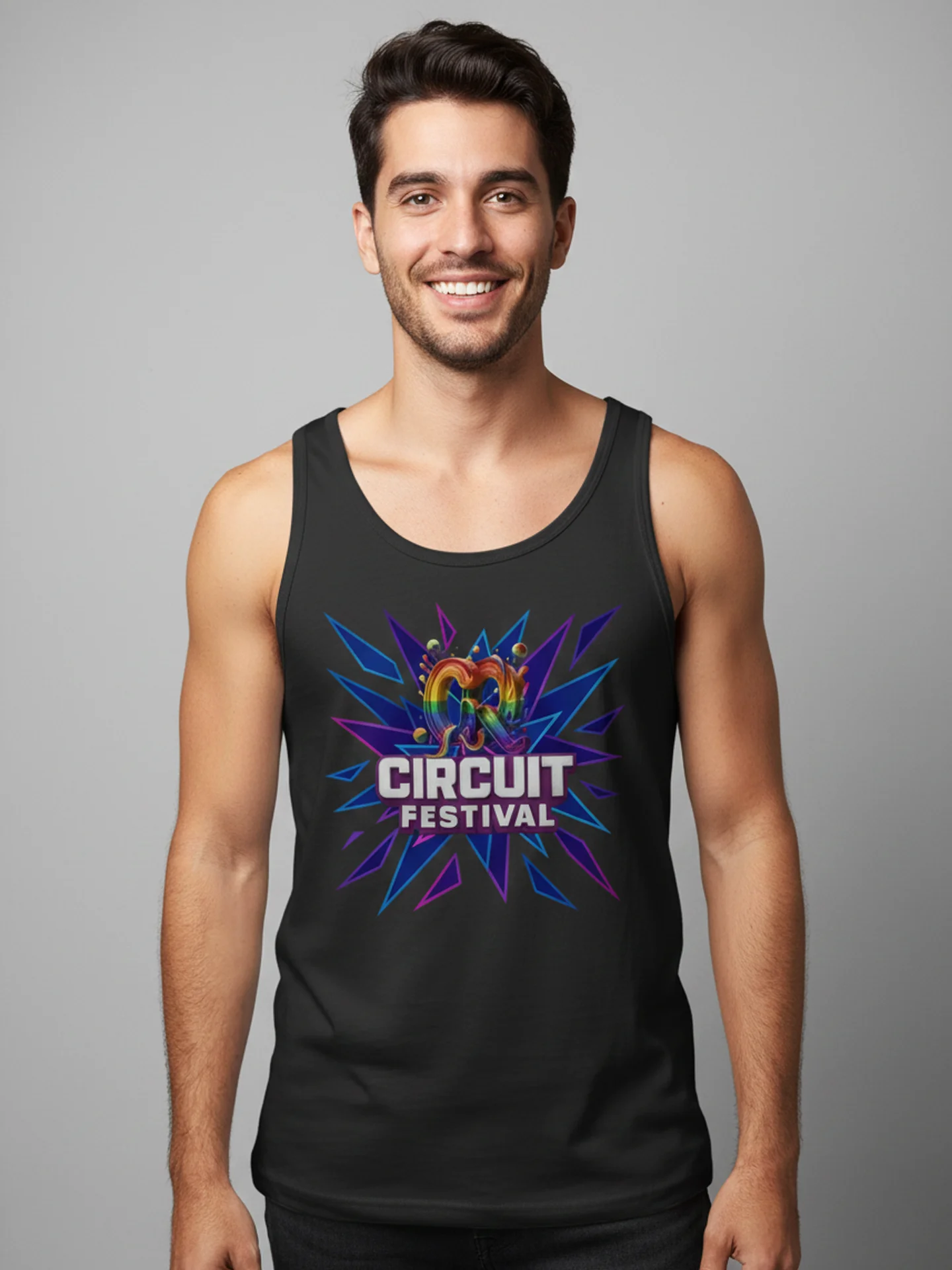 CQ CIRCUIT FESTIVAL – NEON BURST PARTY TANK product image (1)