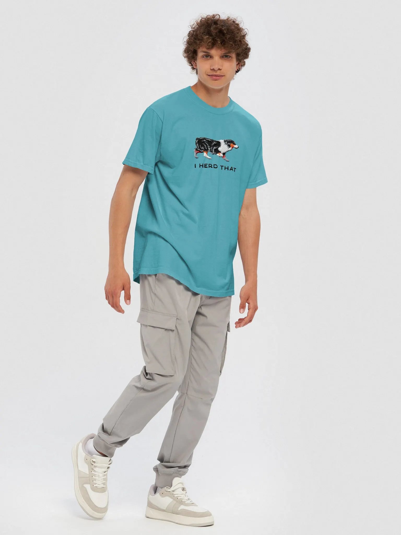 I Herd That T-Shirt(Embroidered) of an Australian Shepherd(Tricolor) product image (9)