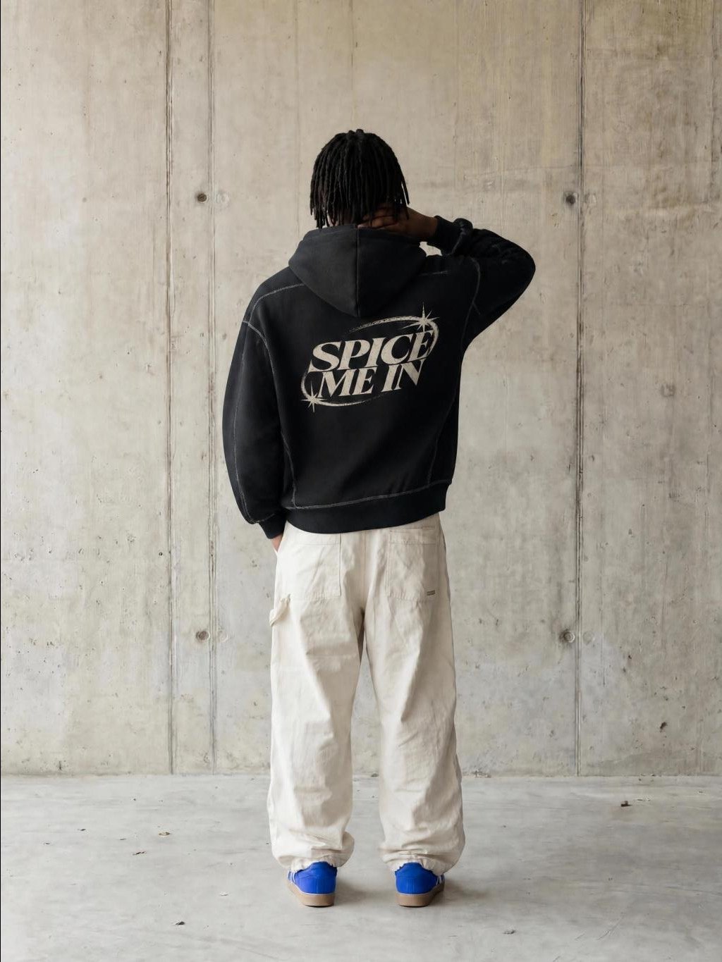 SPICE ME IN Contrast-Stitched Boxy Fleece Zip Hoodie product image (4)