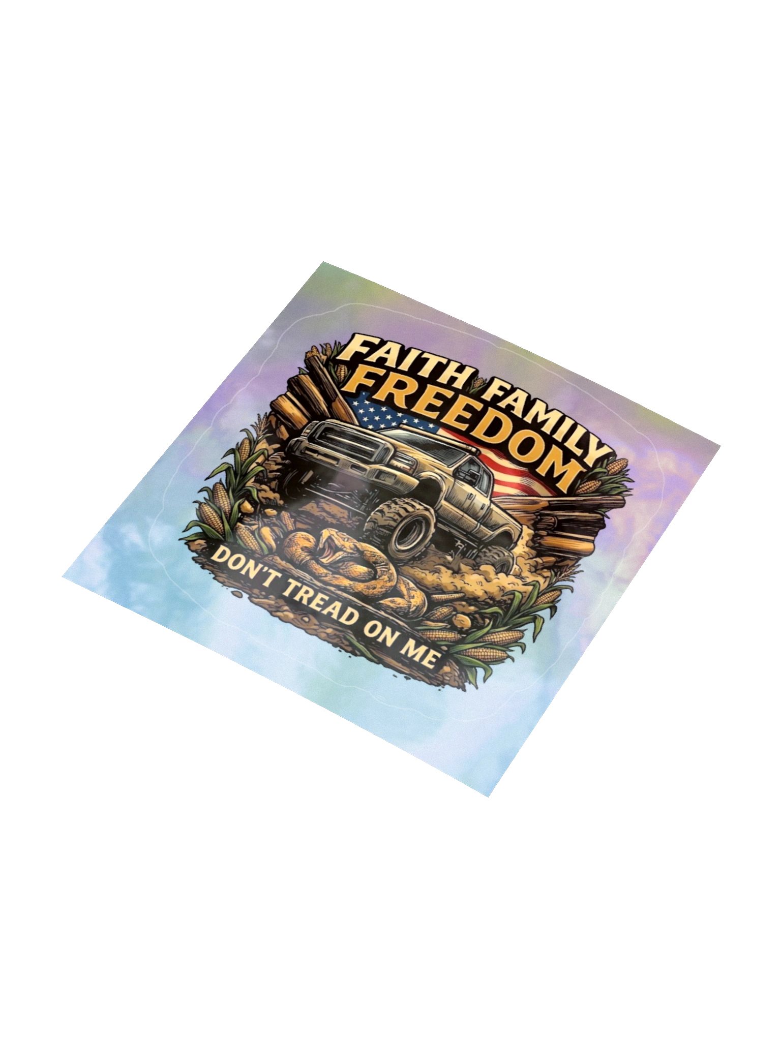 Faith Family Freedom — Holographic Kiss-Cut Sticker Sheet product image (7)
