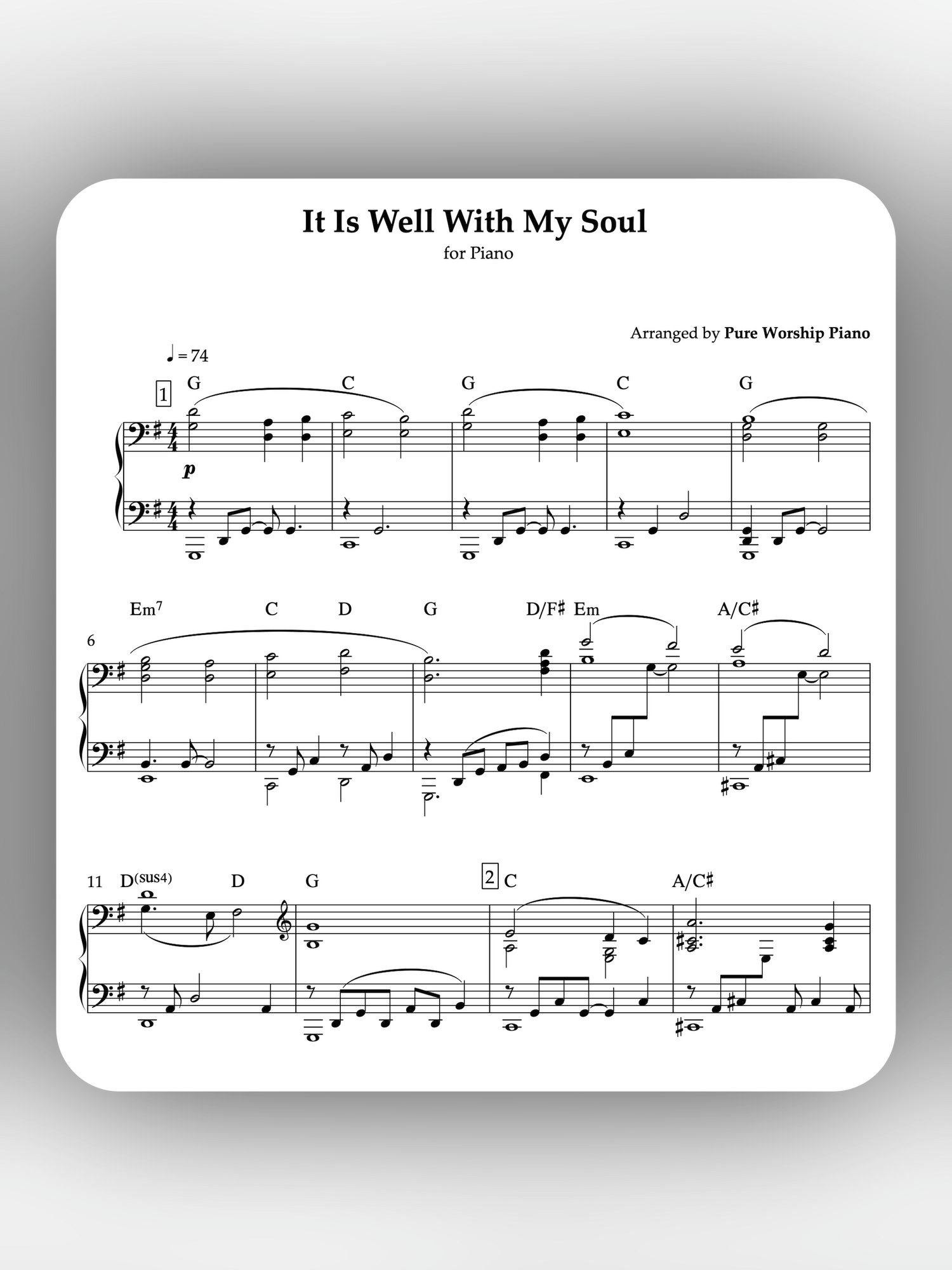 It Is Well With My Soul - Piano Sheet Music product image (1)
